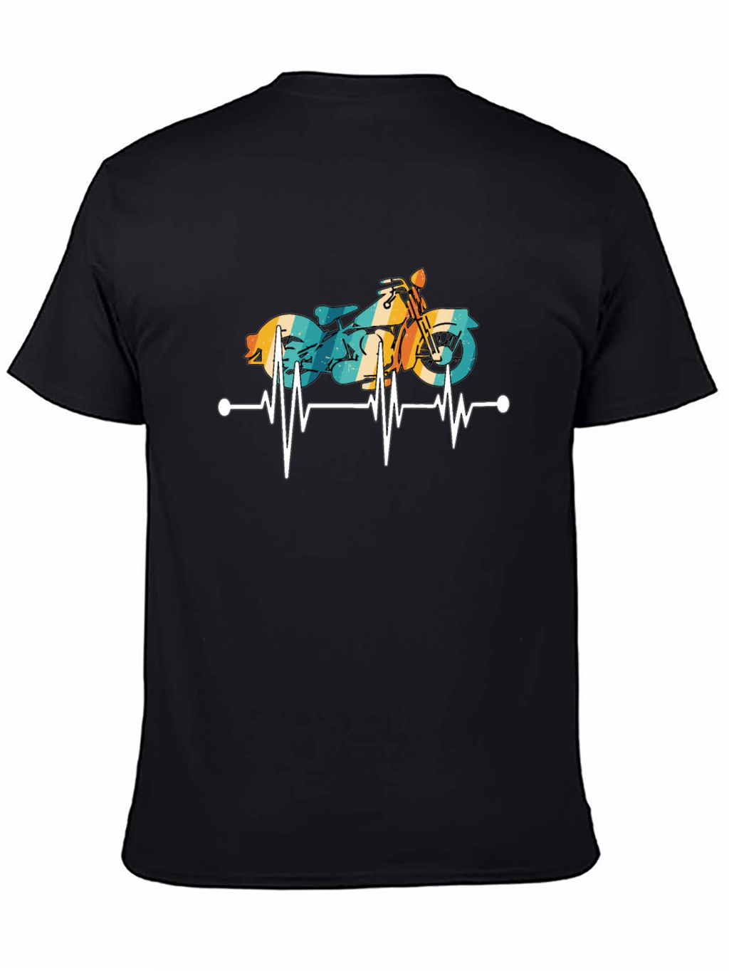 Motorcycle Heartbeat Graphic Tee - Ride with Passion