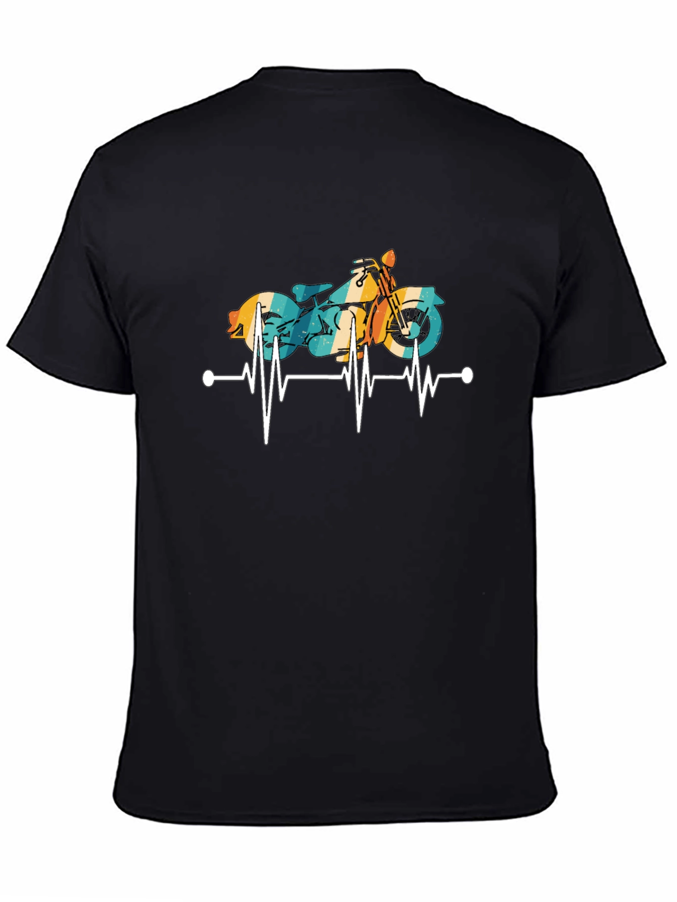 Motorcycle Heartbeat Graphic Tee - Ride with Passion