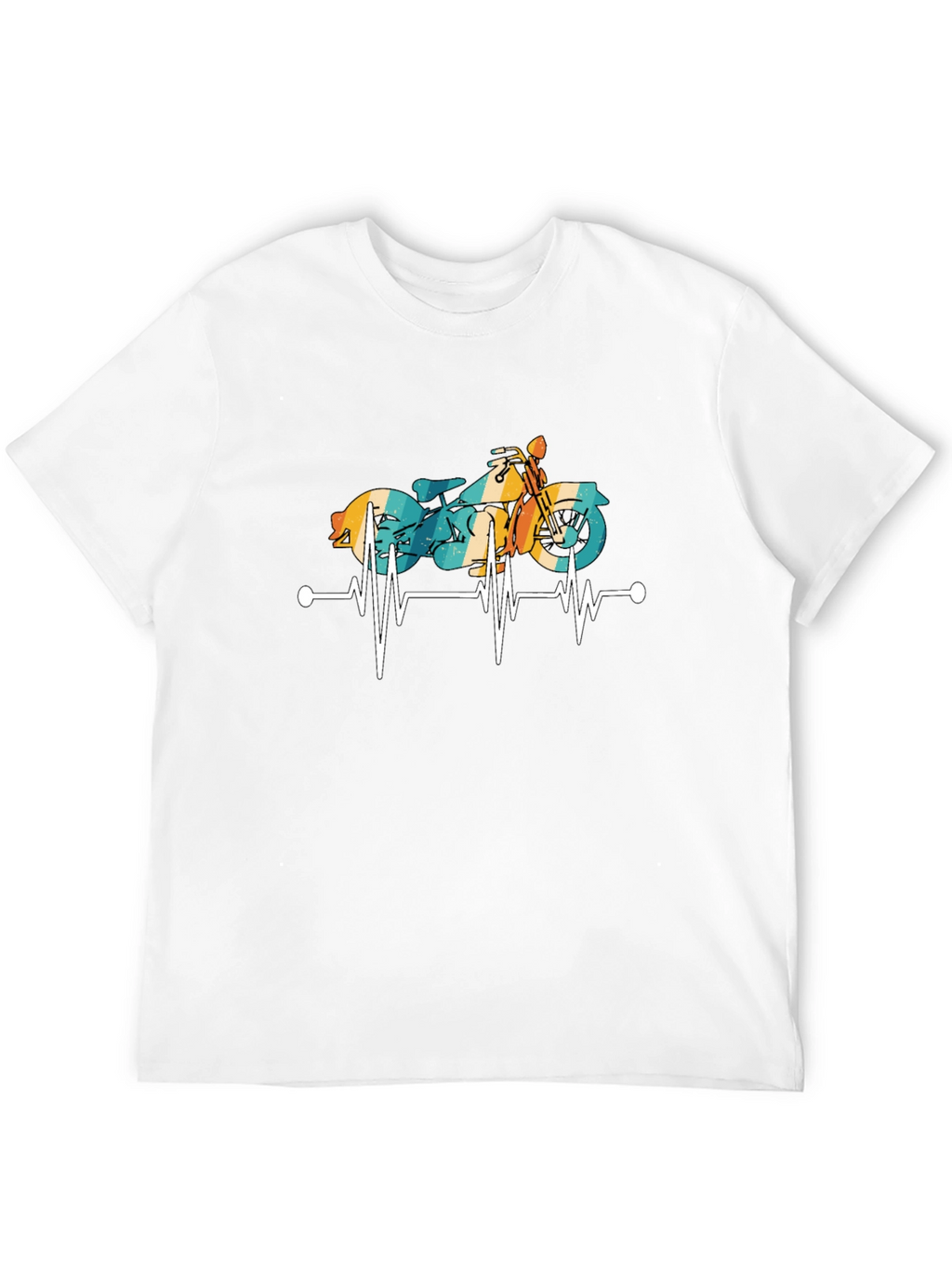 Motorcycle Heartbeat Graphic Tee - Ride with Passion