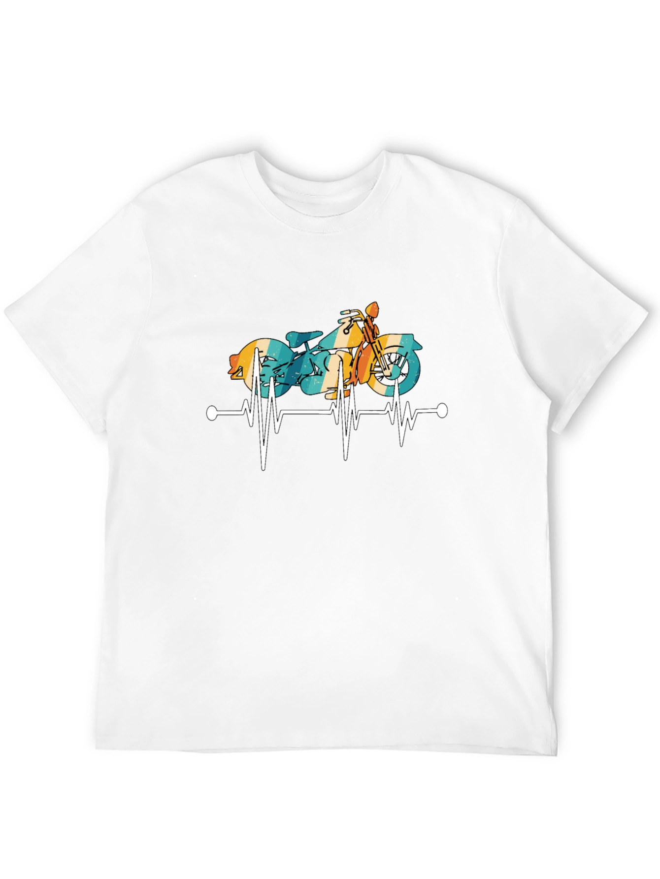 Motorcycle Heartbeat Graphic Tee - Ride with Passion