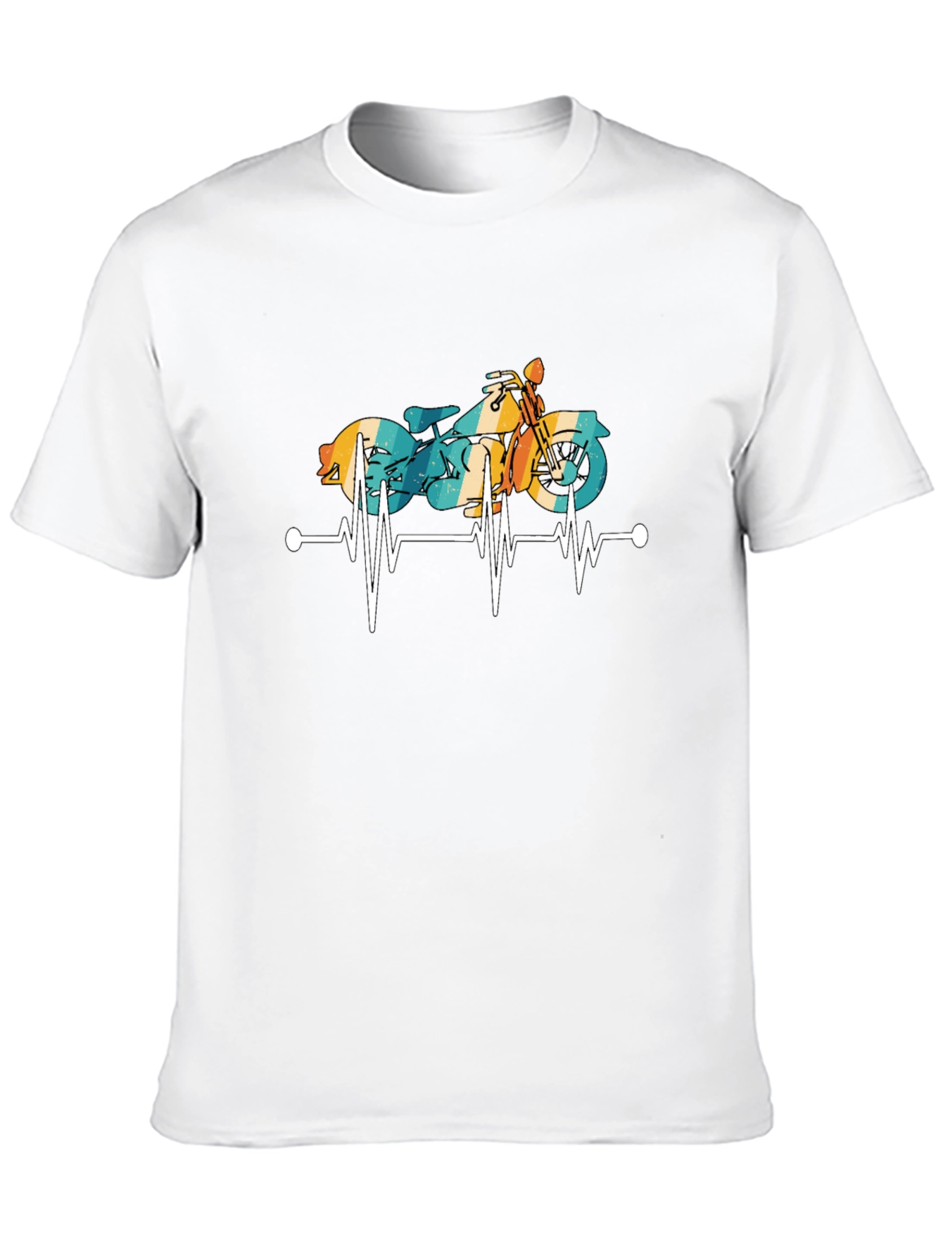Motorcycle Heartbeat Graphic Tee - Ride with Passion