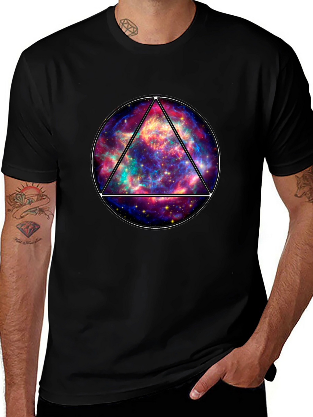 Galaxy Triangle Graphic Tee - Mens Black T-Shirt