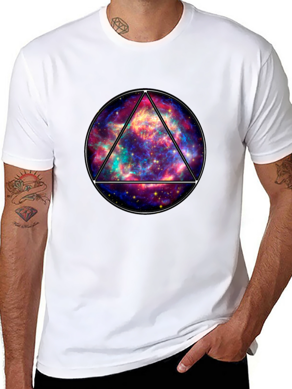 Galaxy Triangle Graphic Tee - Mens Black T-Shirt