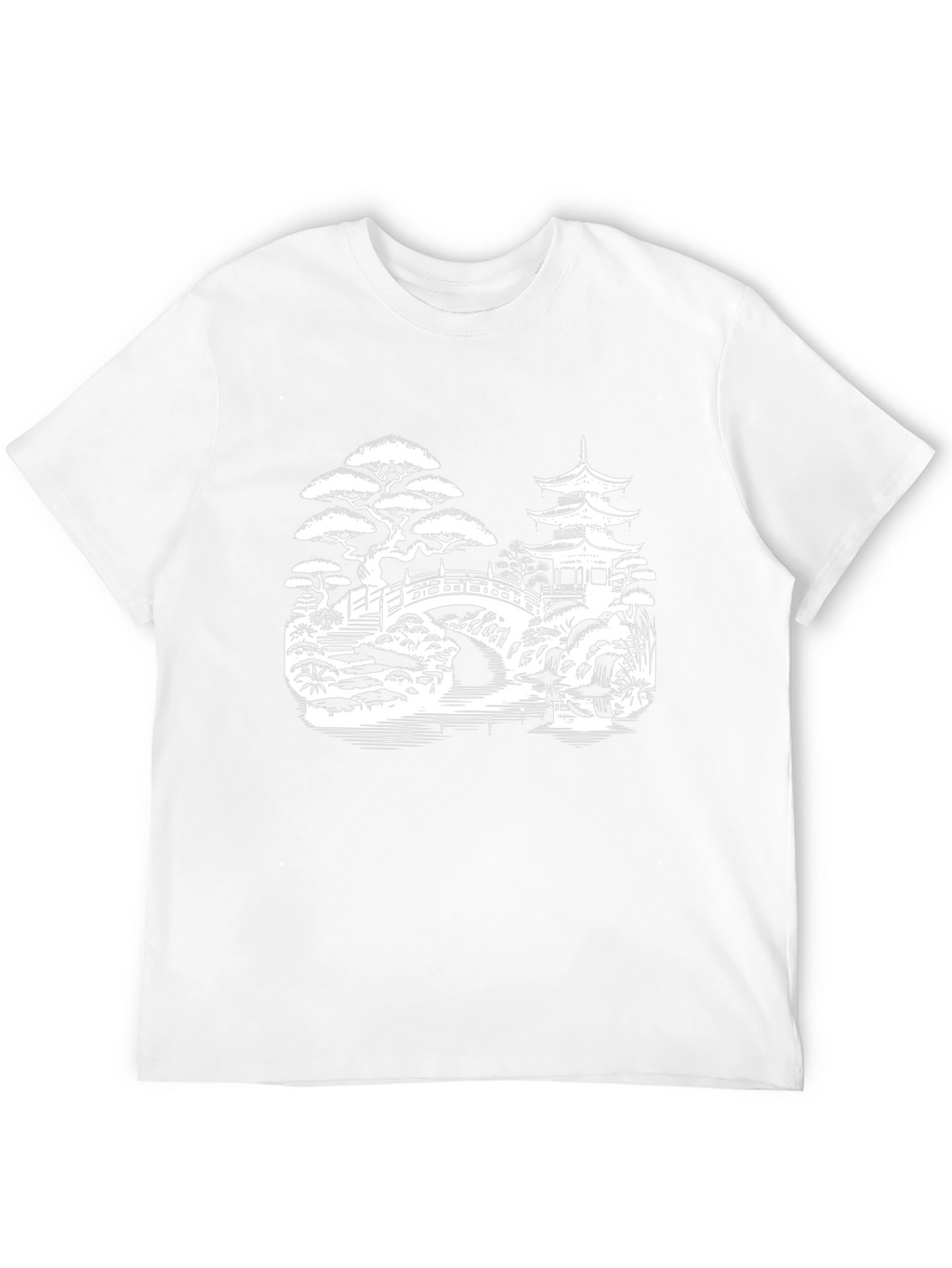 Japanese Garden Graphic Tee - Black Cotton T-Shirt