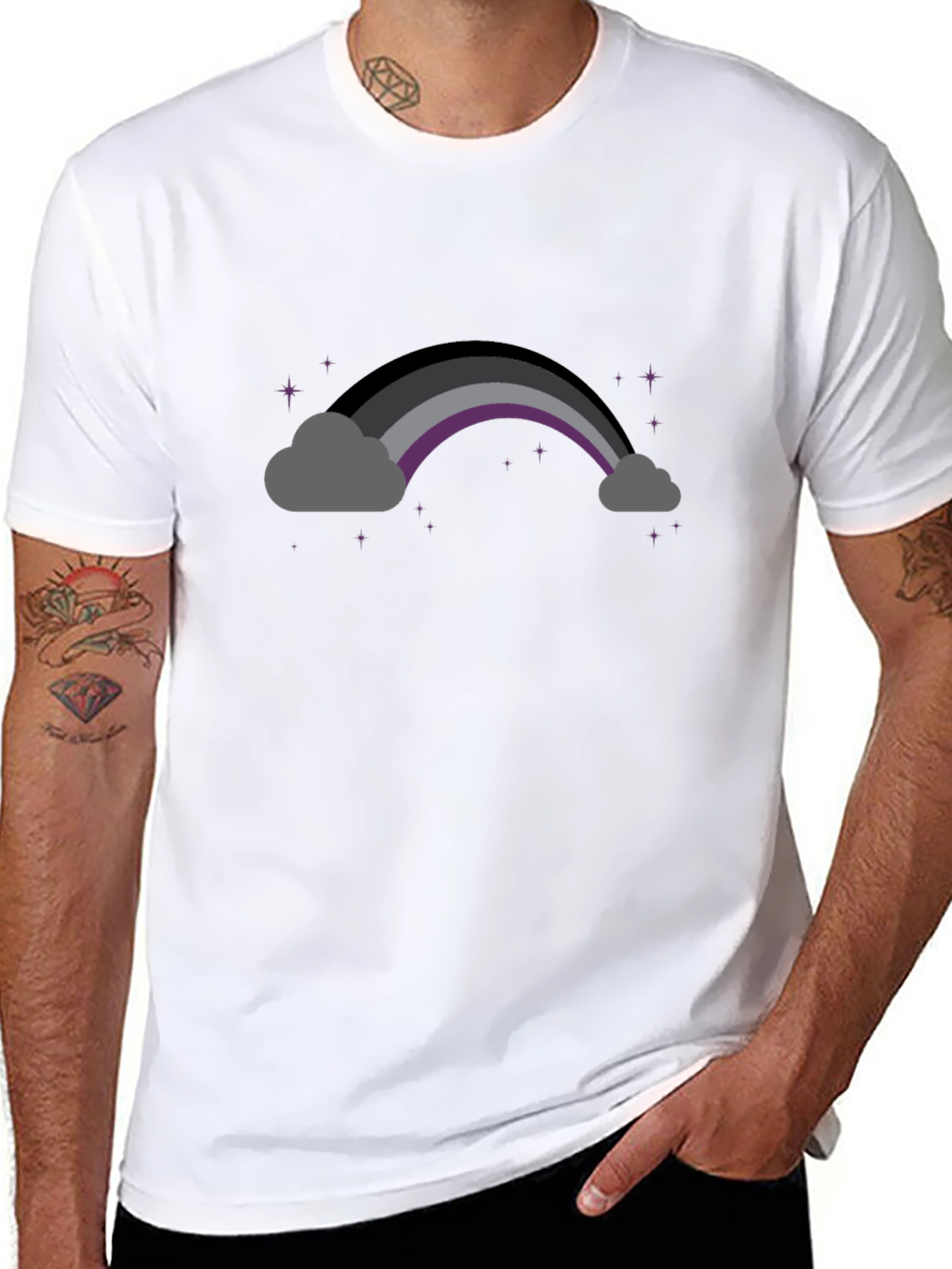 Asexual Pride Rainbow Cloud T-Shirt