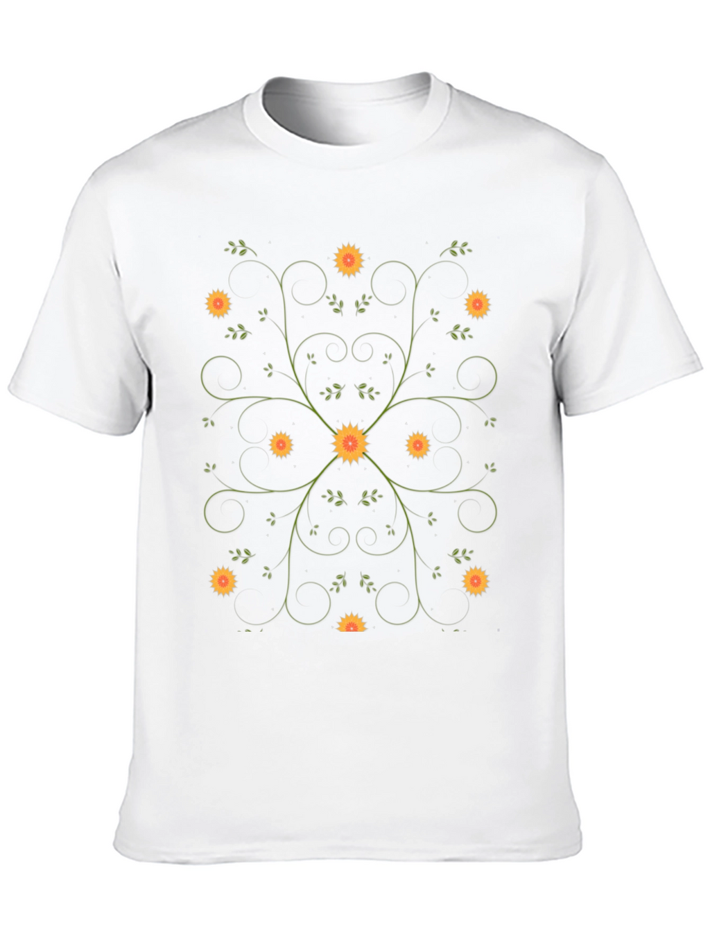 Floral Vine Black T-Shirt