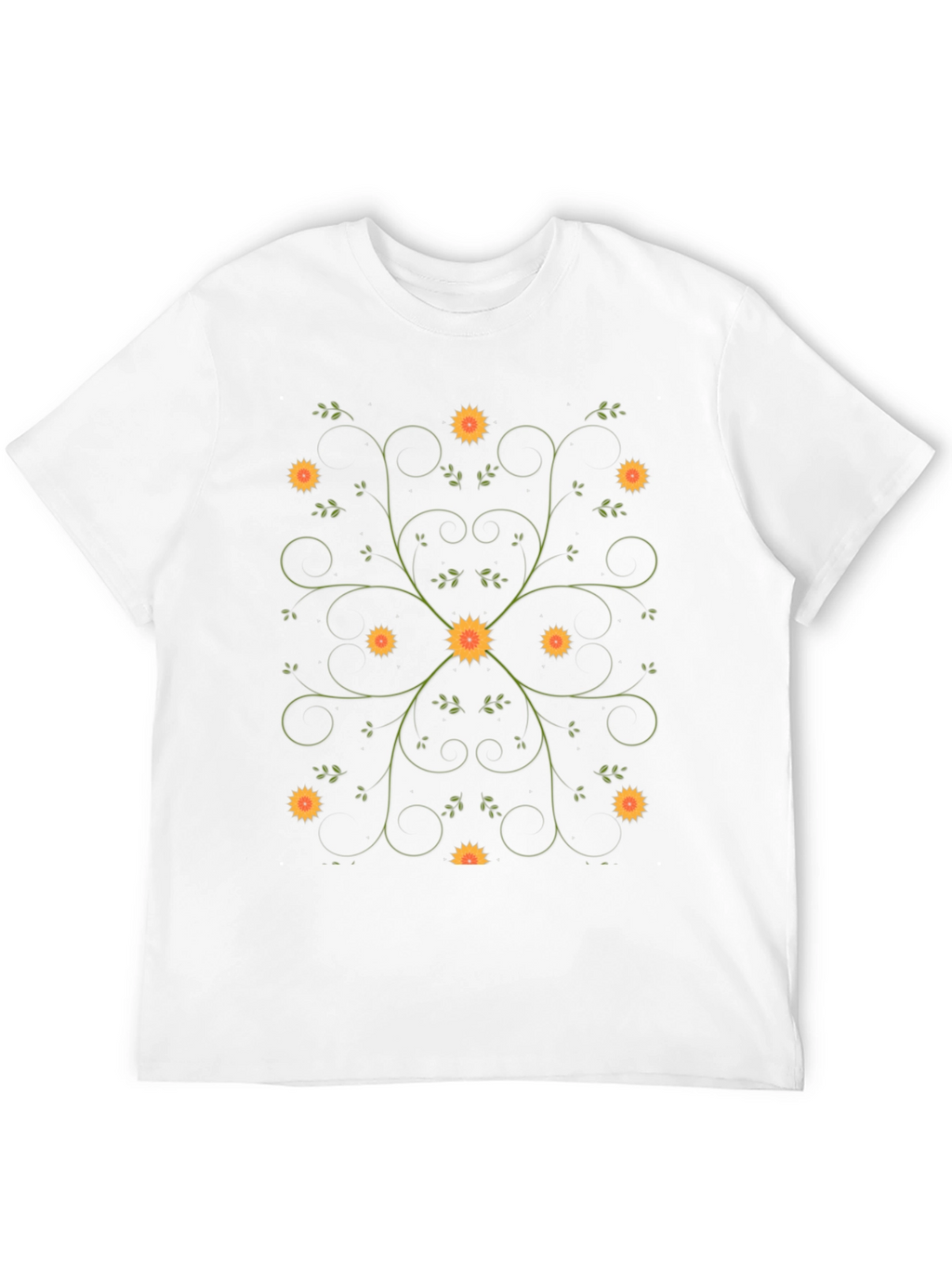 Floral Vine Black T-Shirt