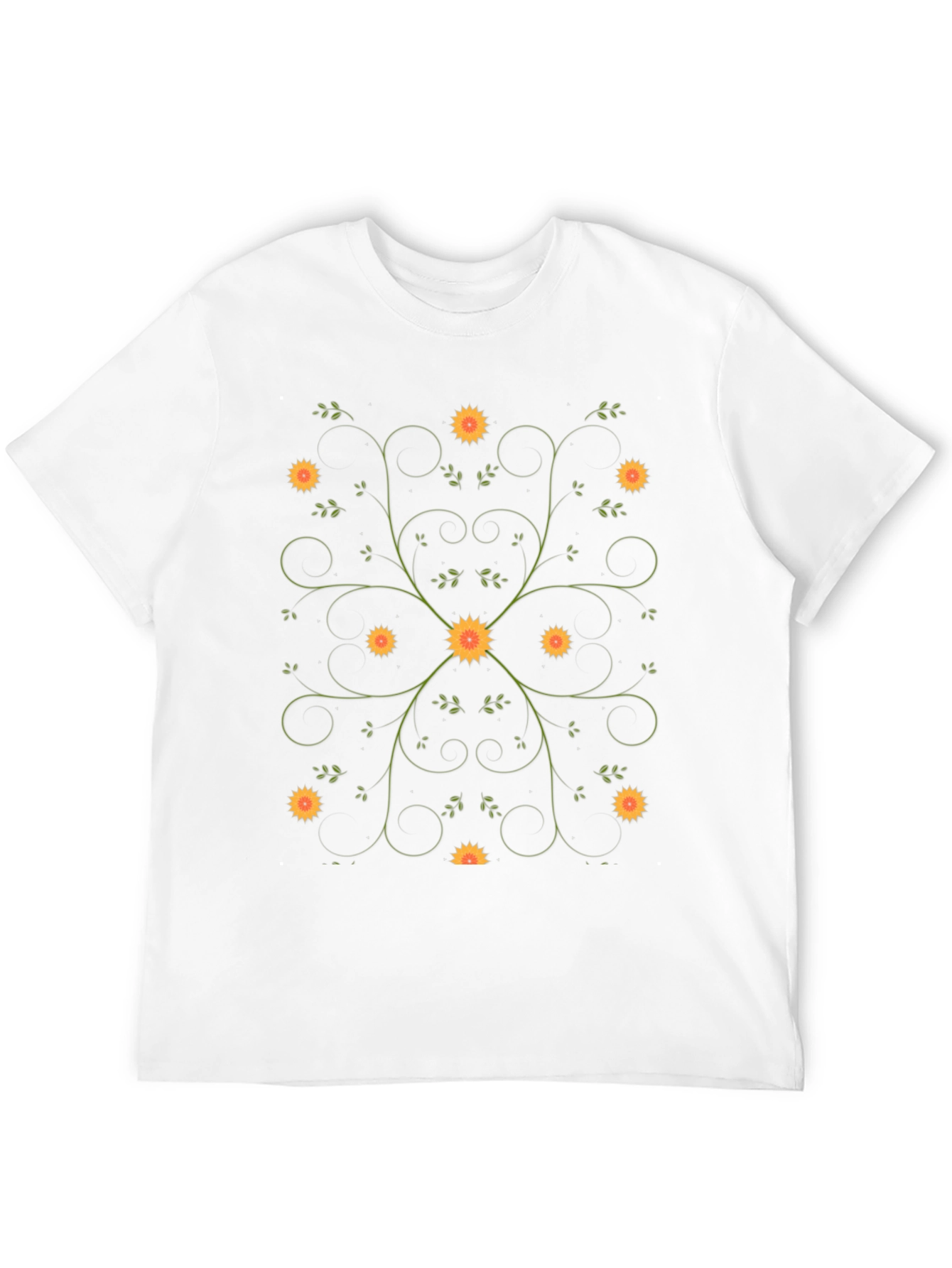 Floral Vine Black T-Shirt
