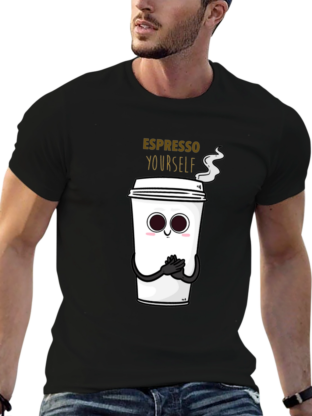 Espresso Yourself Graphic T-Shirt - Black Cotton Blend