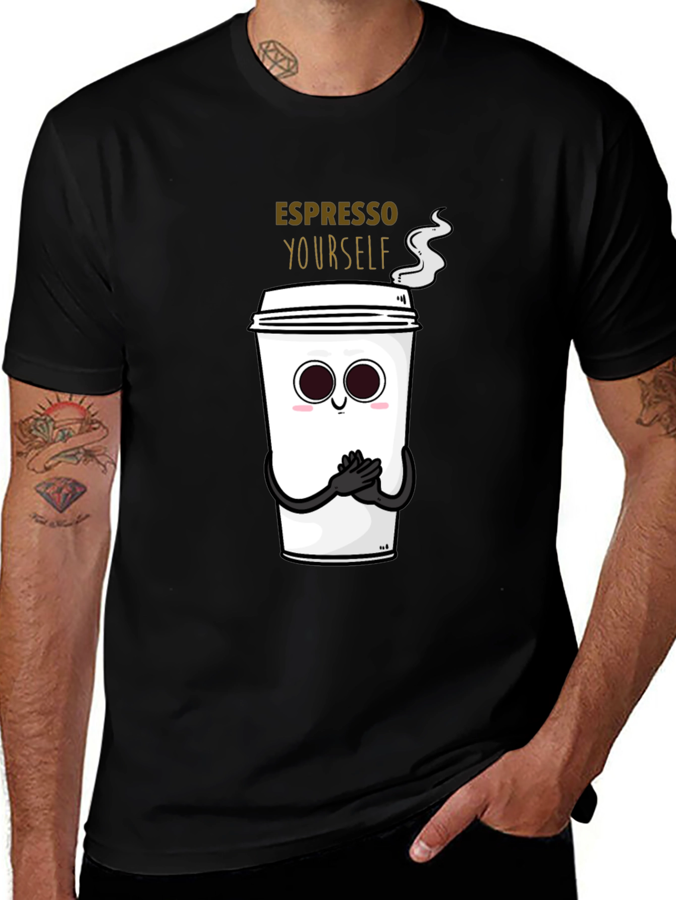 Espresso Yourself Graphic T-Shirt - Black Cotton Blend