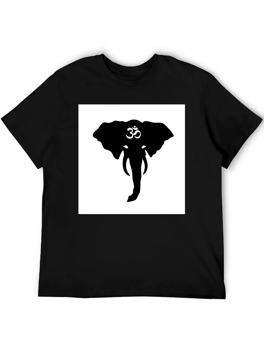 Elephant Om Symbol Graphic Tee - Black Cotton T-Shirt
