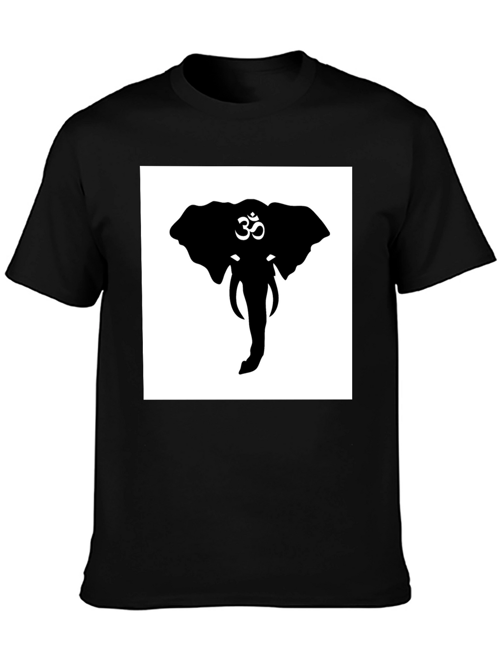 Elephant Om Symbol Graphic Tee - Black Cotton T-Shirt