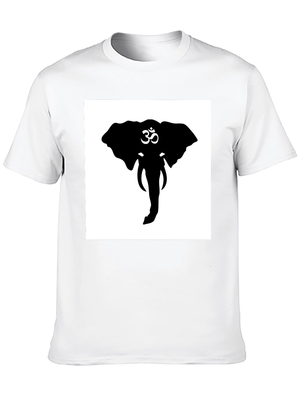 Elephant Om Symbol Graphic Tee - Black Cotton T-Shirt