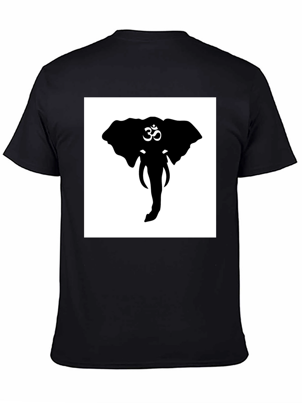 Elephant Om Symbol Graphic Tee - Black Cotton T-Shirt