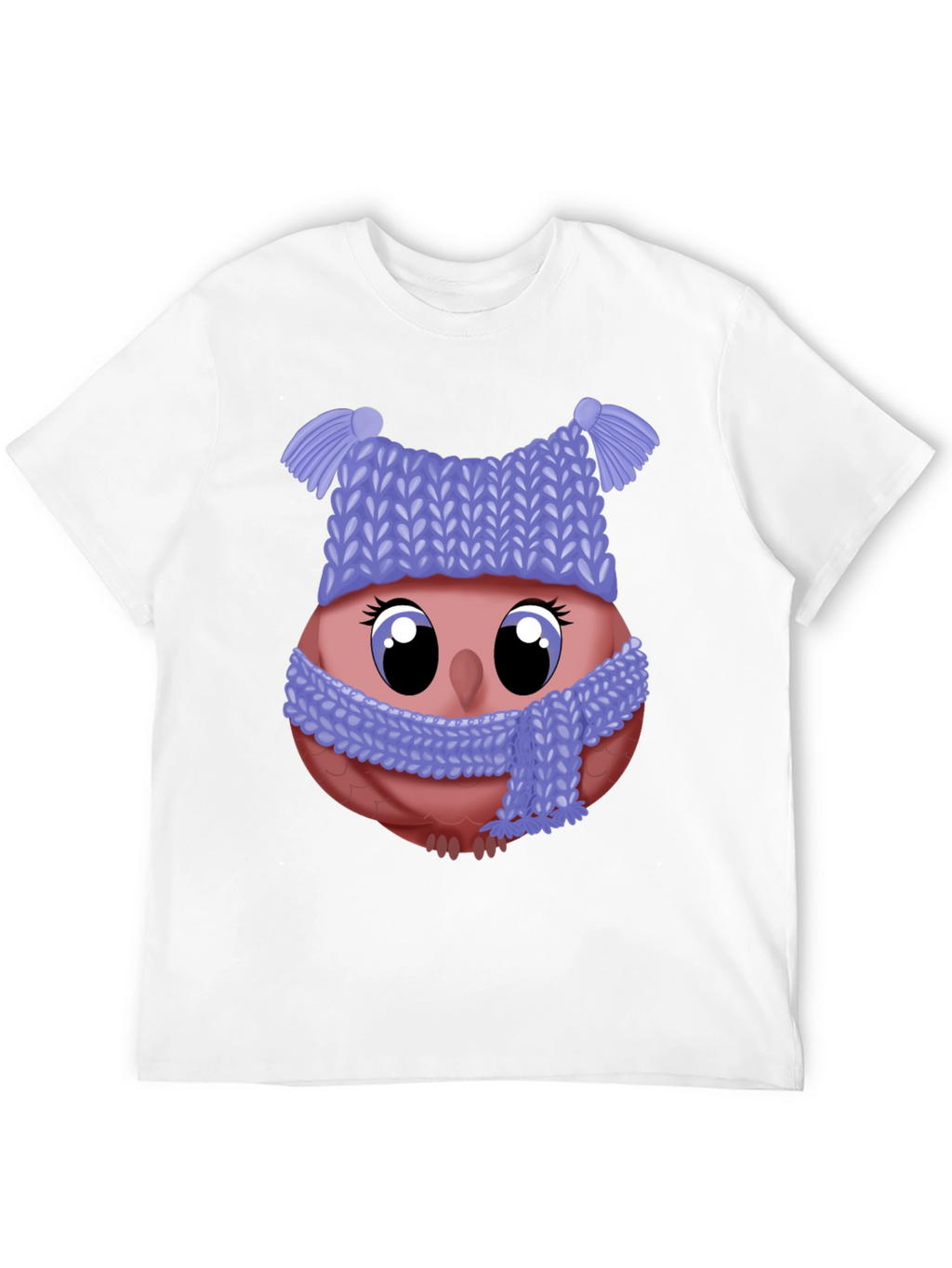 Cute Owl in Winter Hat T-Shirt