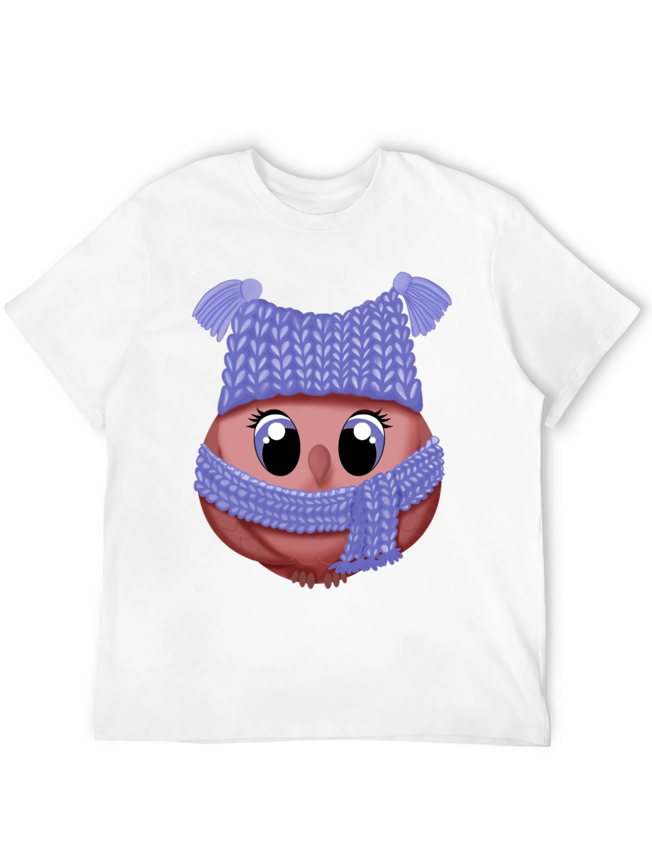 Cute Owl in Winter Hat T-Shirt