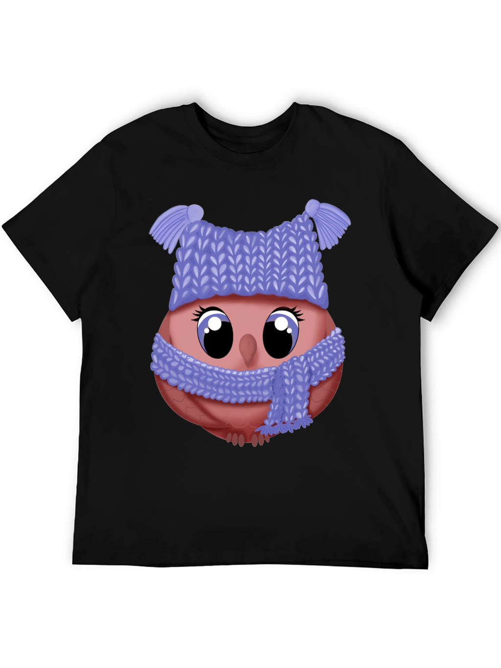 Cute Owl in Winter Hat T-Shirt