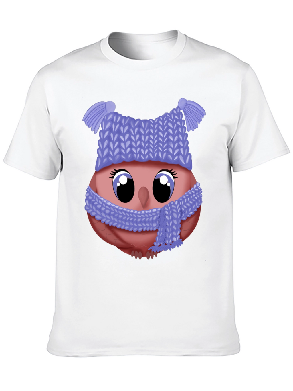 Cute Owl in Winter Hat T-Shirt