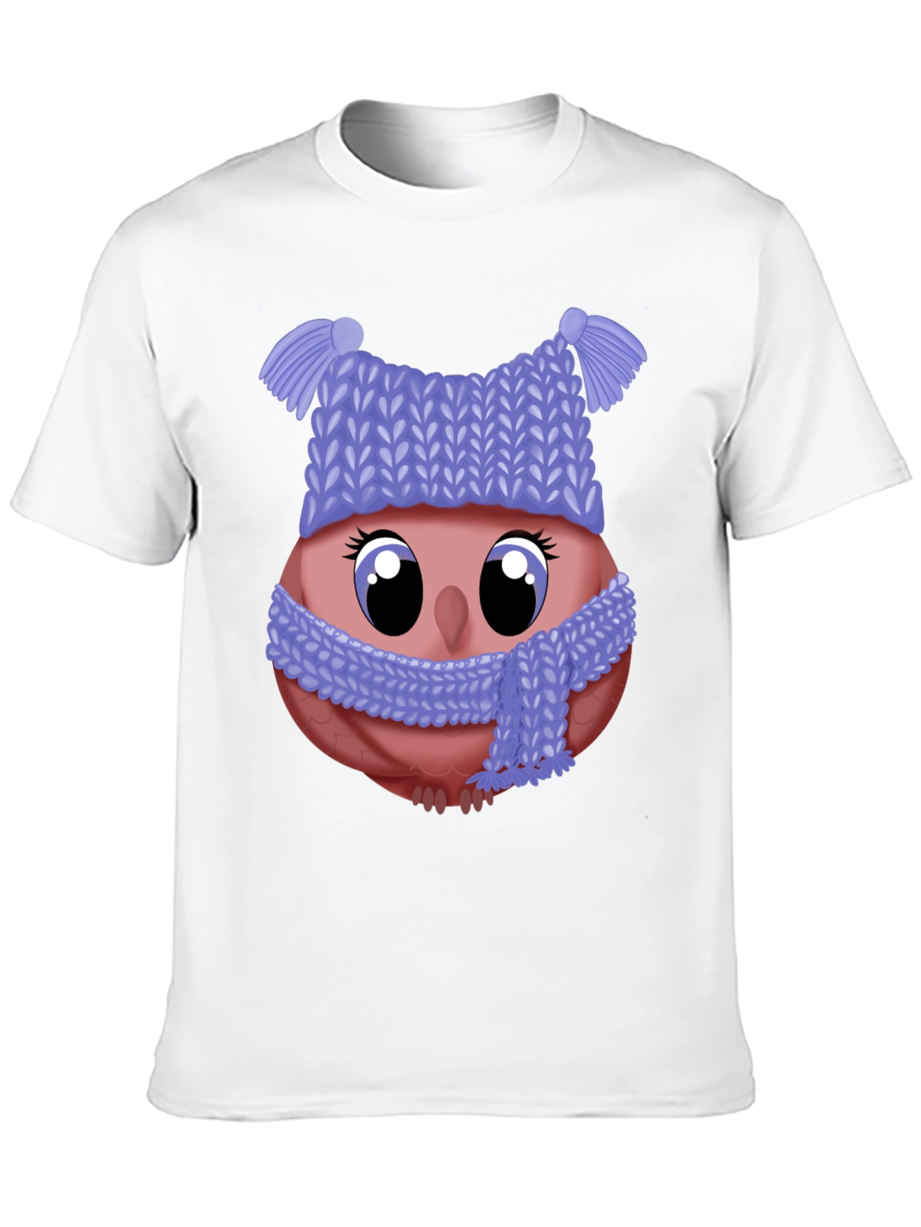 Cute Owl in Winter Hat T-Shirt