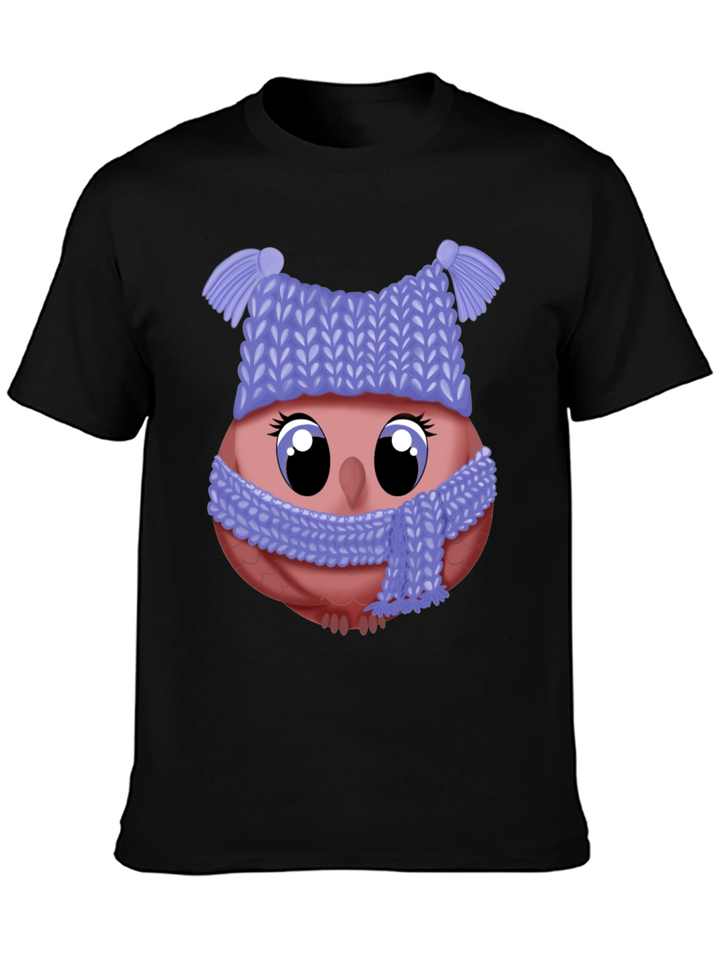 Cute Owl in Winter Hat T-Shirt