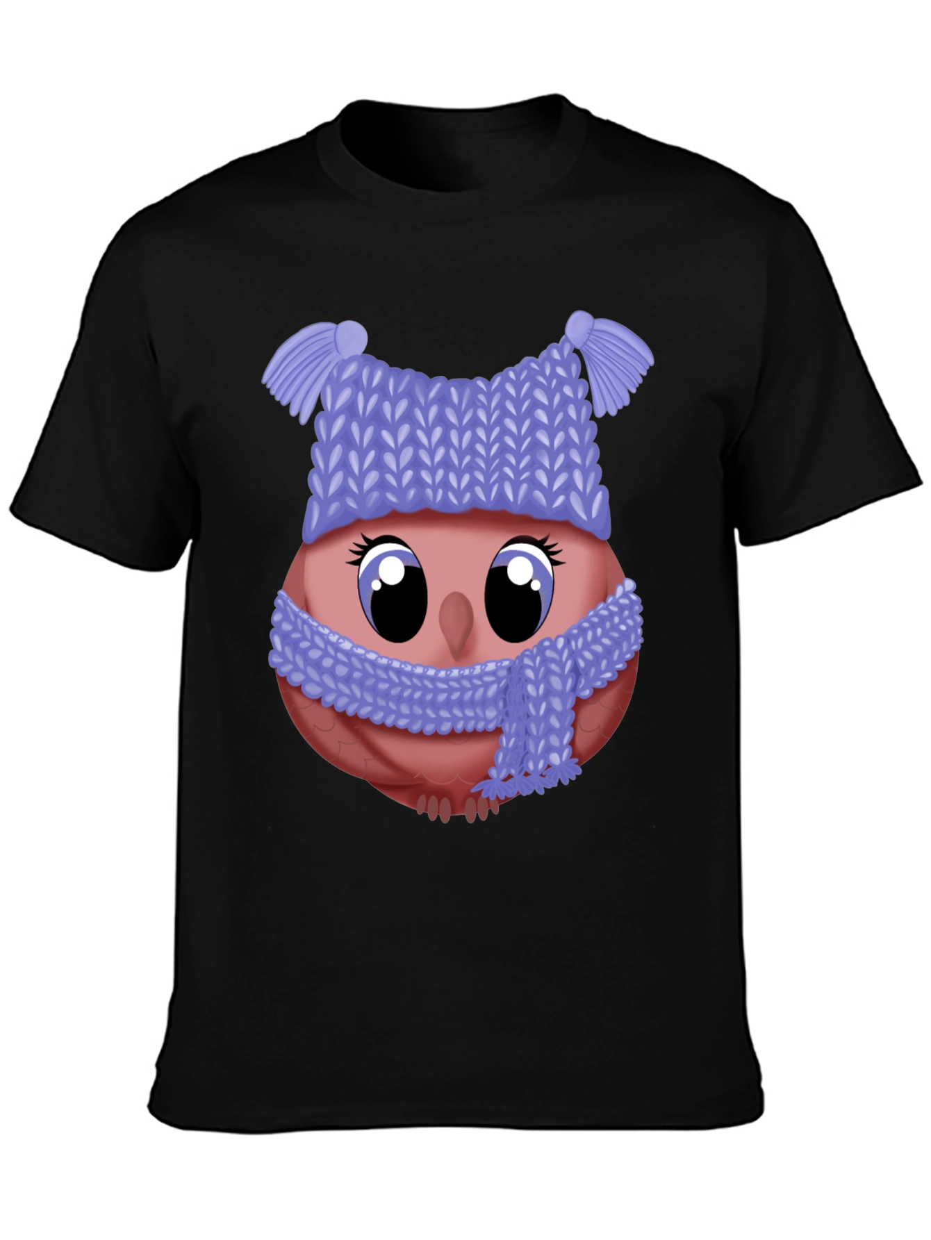 Cute Owl in Winter Hat T-Shirt
