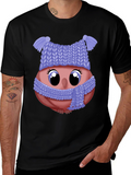 Cute Owl in Winter Hat T-Shirt