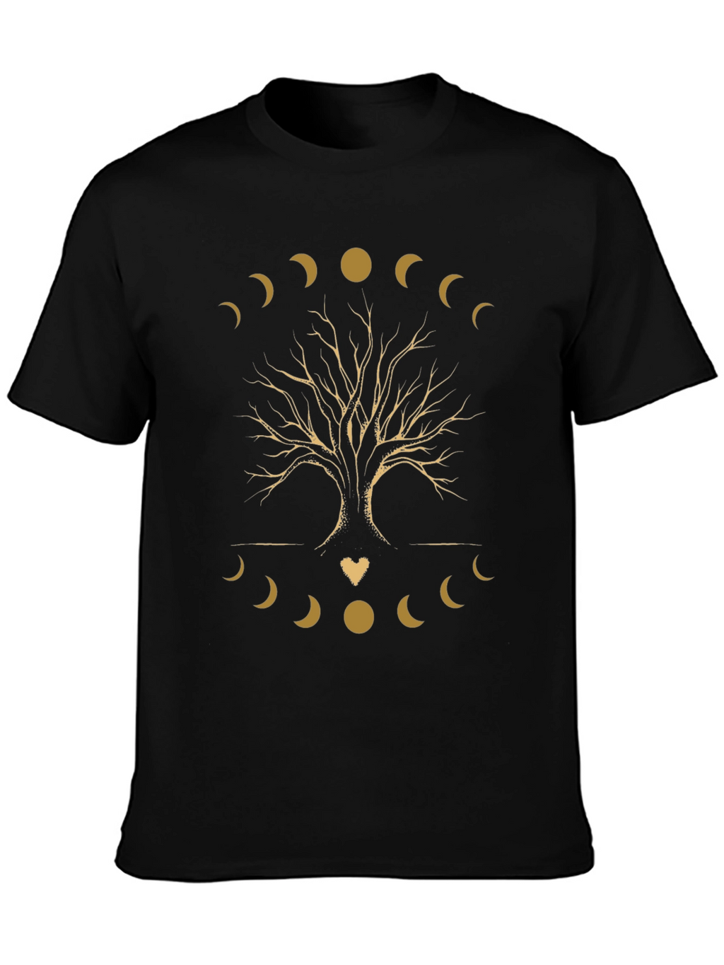 Tree of Life Moon Phases Black Graphic Tee