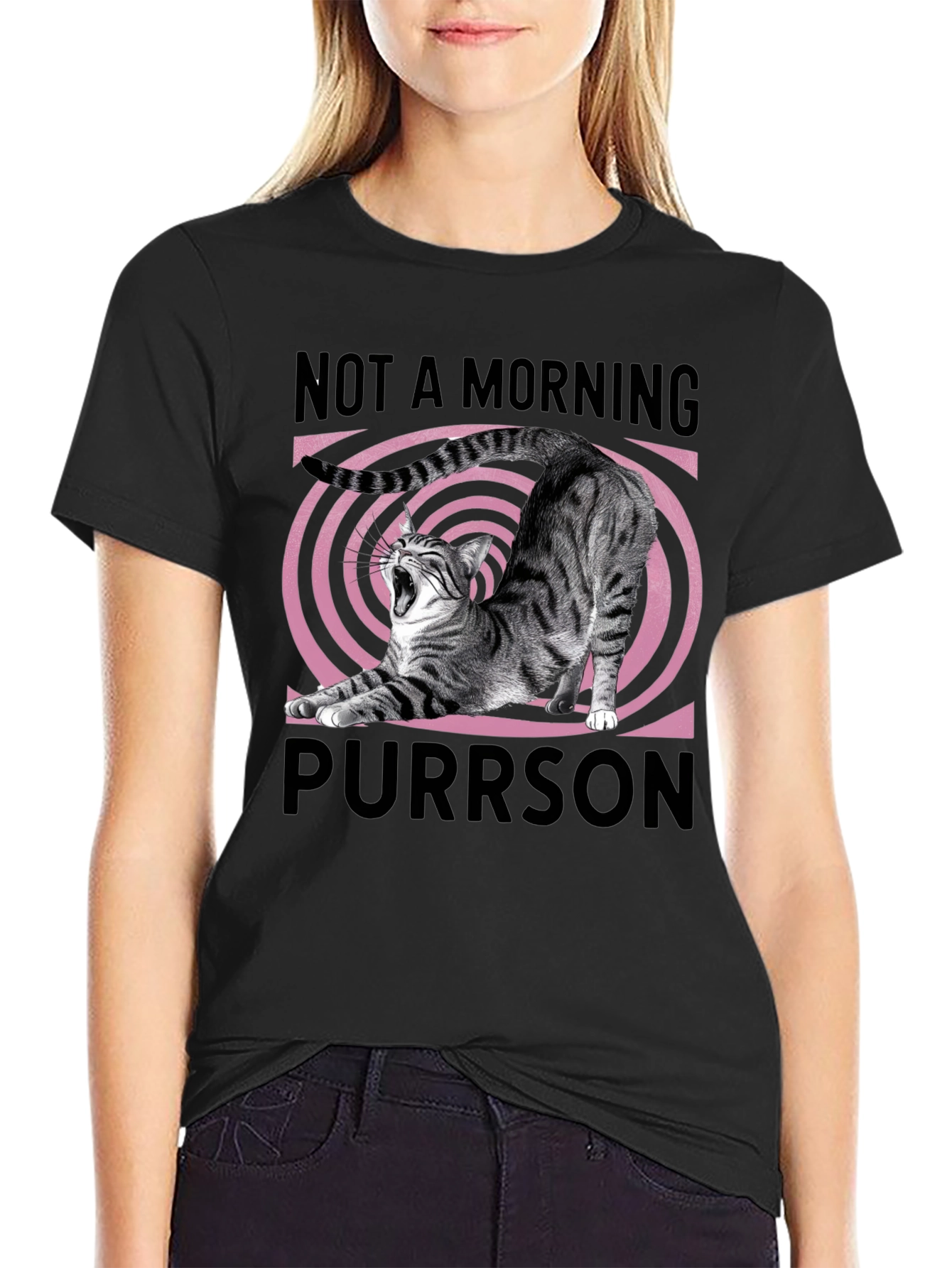 Not A Morning Purrson T-Shirt - Cat Lover Tee