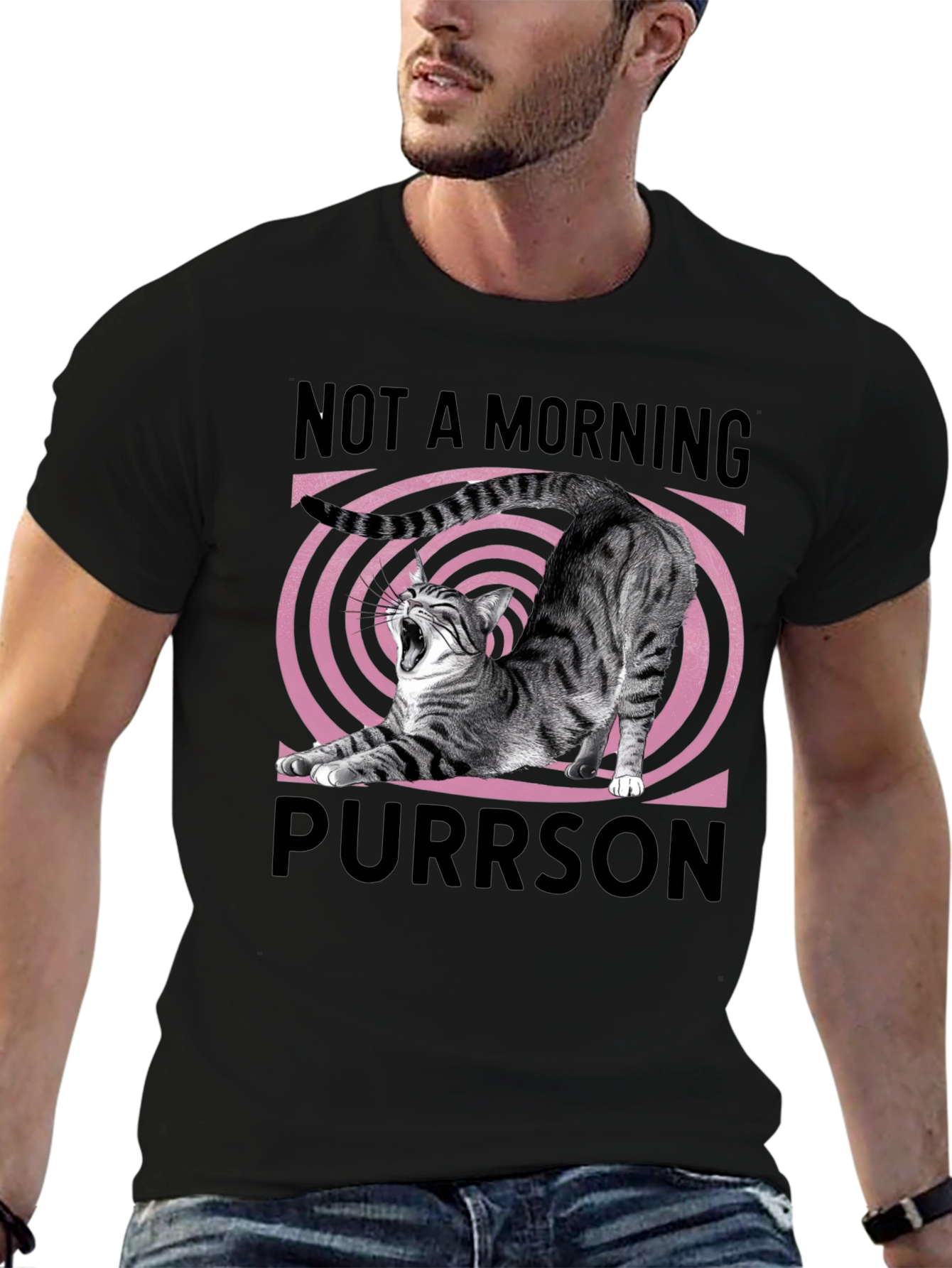 Not A Morning Purrson T-Shirt - Cat Lover Tee