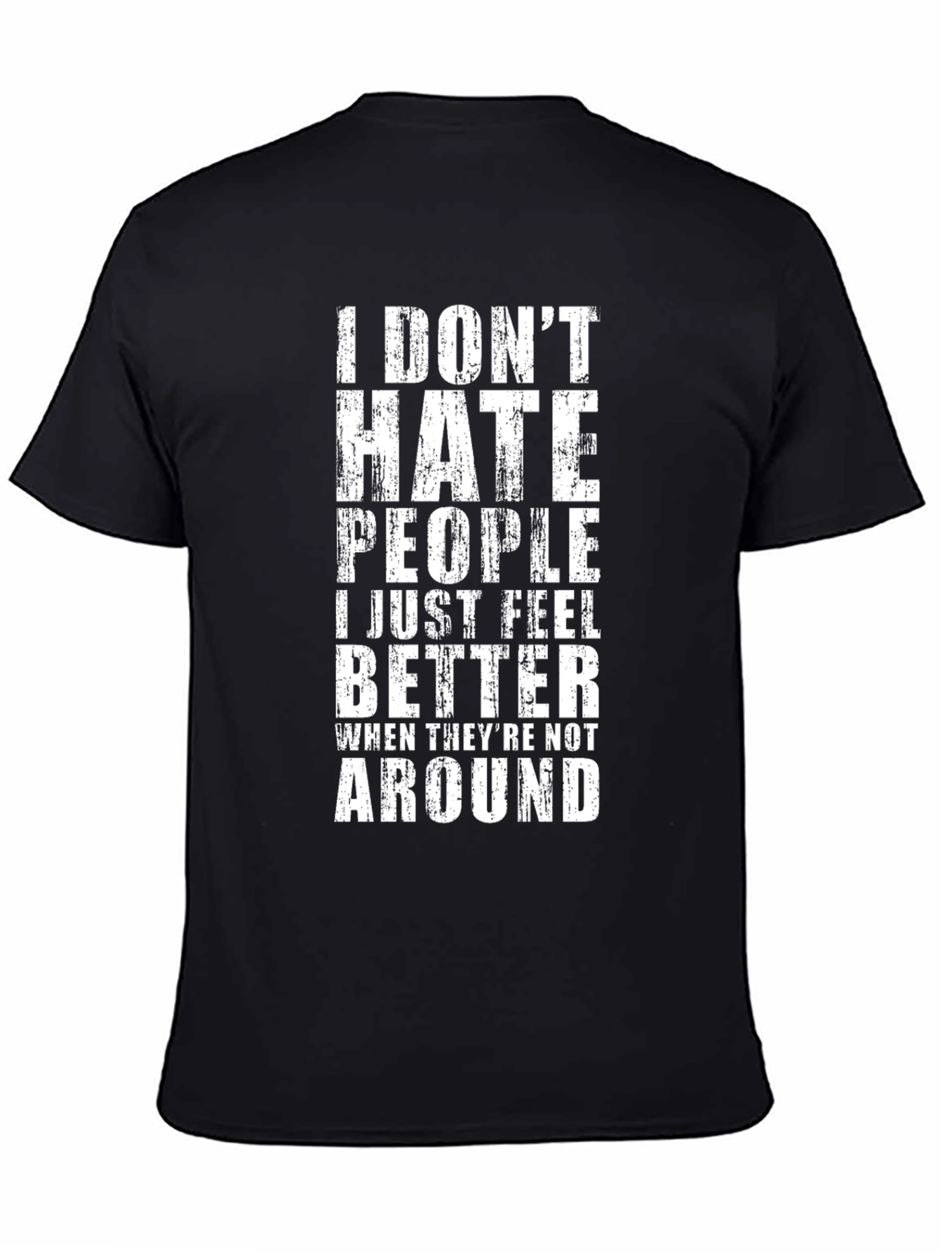 I Dont Hate People Graphic Tee - Black