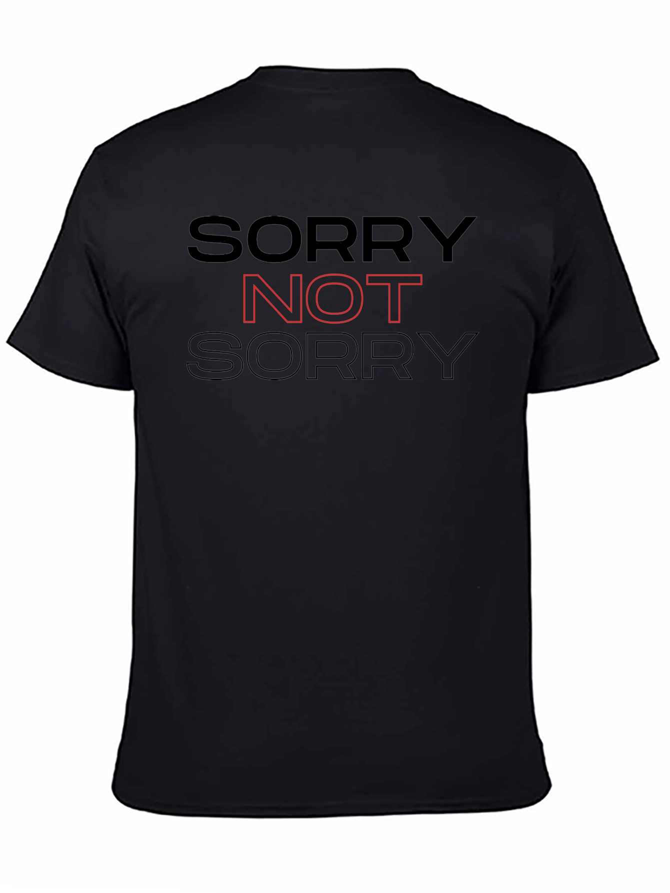 Sorry Not Sorry Graphic Tee - Mens Black T-Shirt