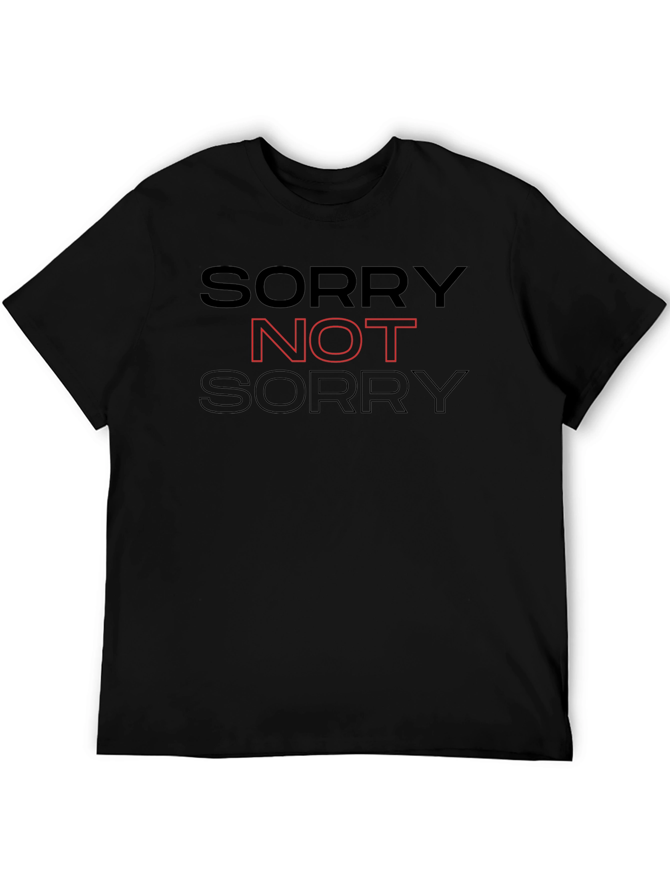 Sorry Not Sorry Graphic Tee - Mens Black T-Shirt