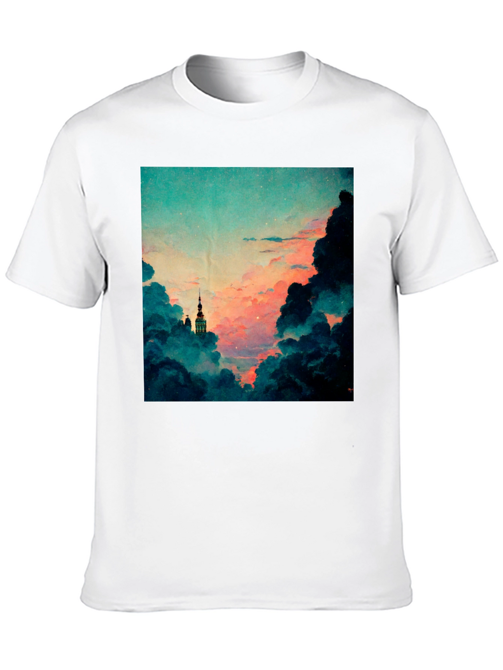 Dreamy Sky Graphic Tee - Artistic Cloudscape T-Shirt