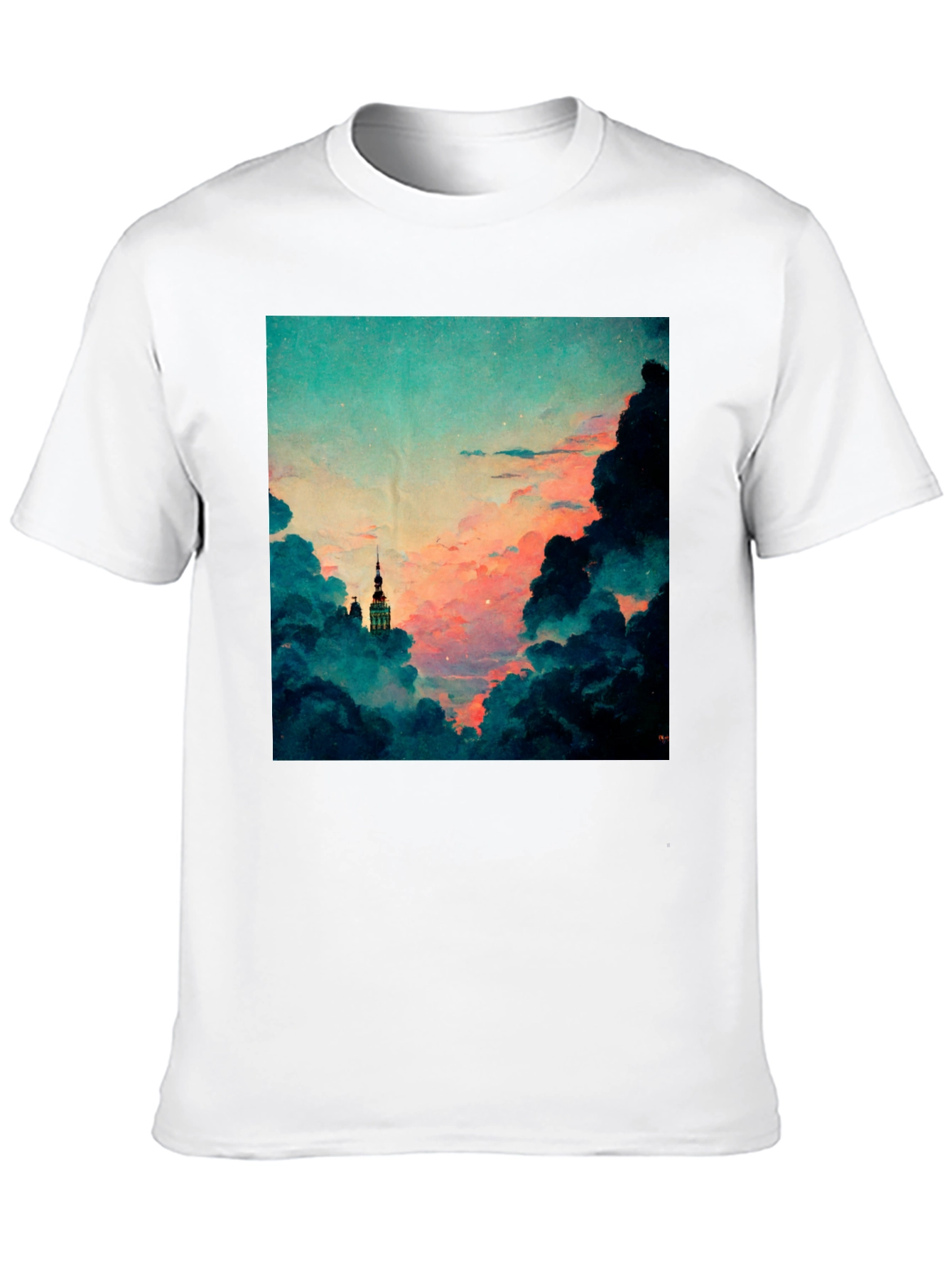 Dreamy Sky Graphic Tee - Artistic Cloudscape T-Shirt