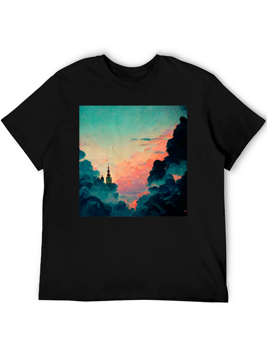 Dreamy Sky Graphic Tee - Artistic Cloudscape T-Shirt