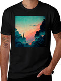 Dreamy Sky Graphic Tee - Artistic Cloudscape T-Shirt