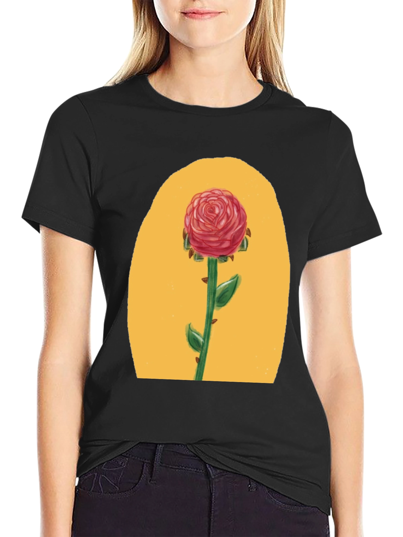 Rose Graphic Tee - Beauty & Beast Inspired