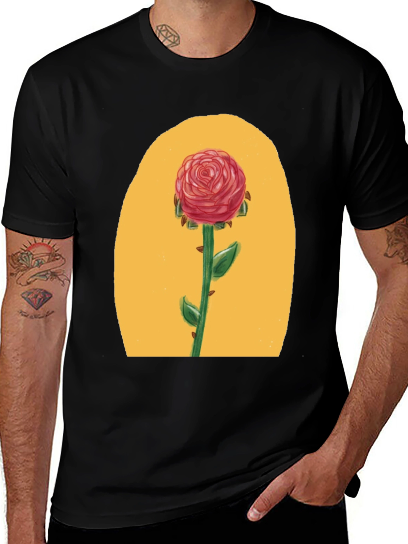Rose Graphic Tee - Beauty & Beast Inspired