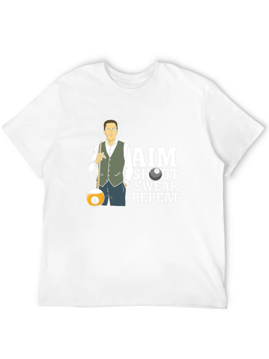 AIM Shoot Swear Repeat Billiard T-Shirt