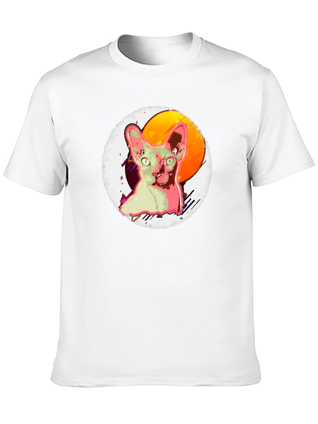 Sphynx Cat Graphic T-Shirt Black Cotton Tee