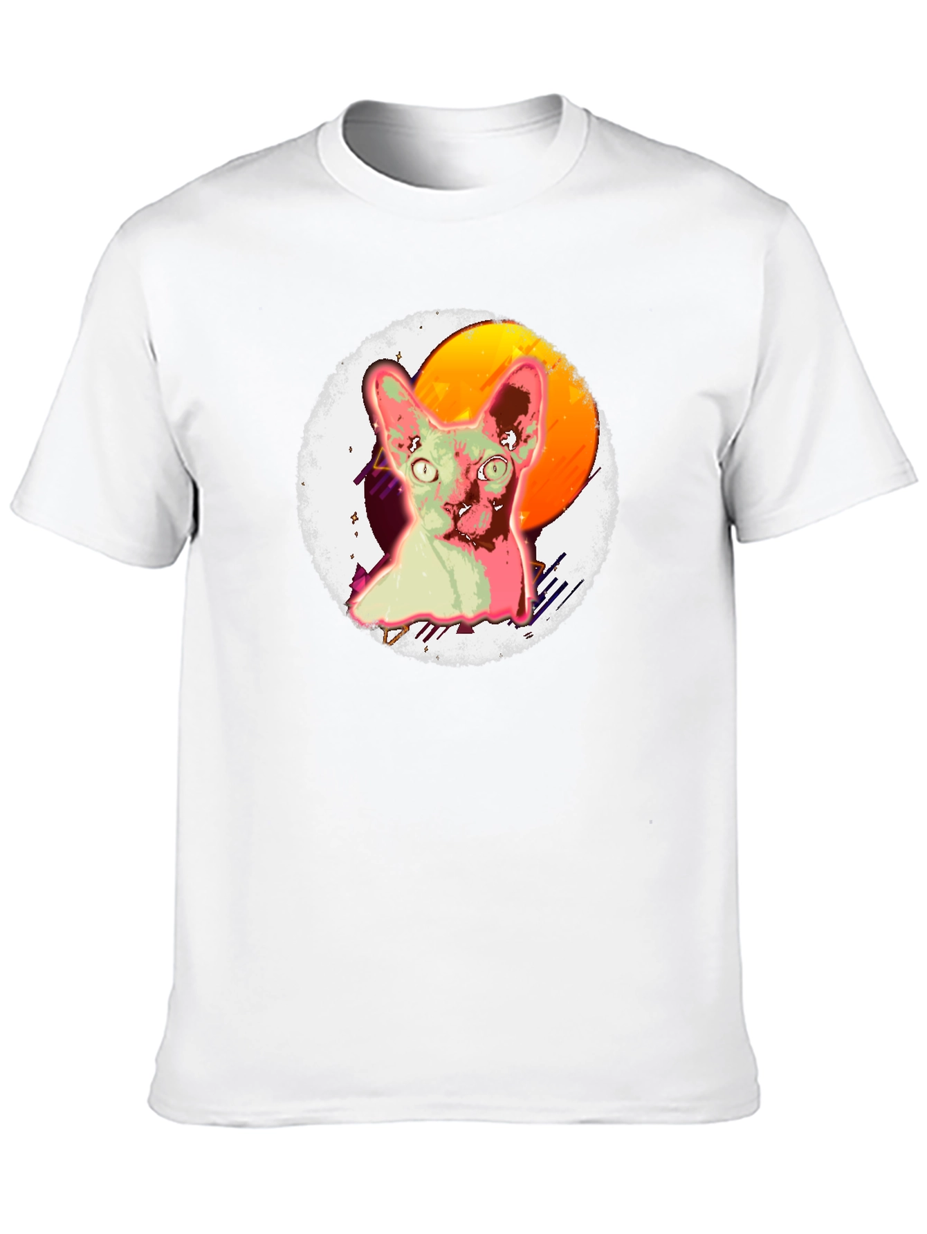 Sphynx Cat Graphic T-Shirt Black Cotton Tee