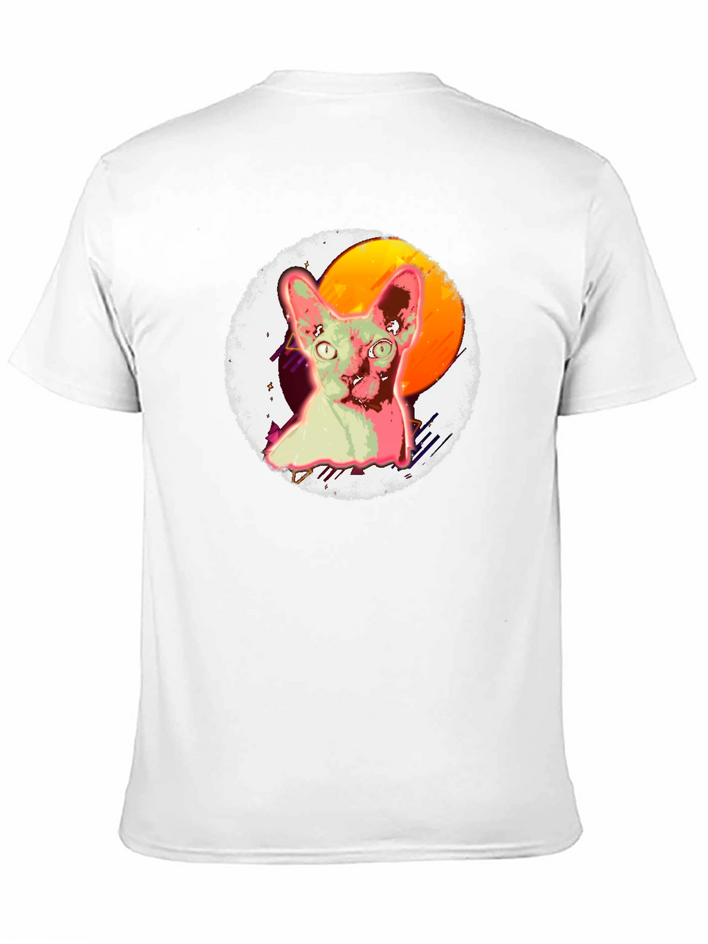 Sphynx Cat Graphic T-Shirt Black Cotton Tee