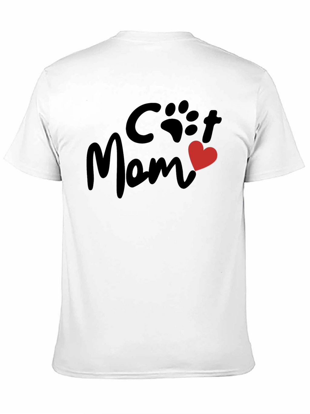 Cat Mom T-Shirt - Paw Print Heart Graphic Tee