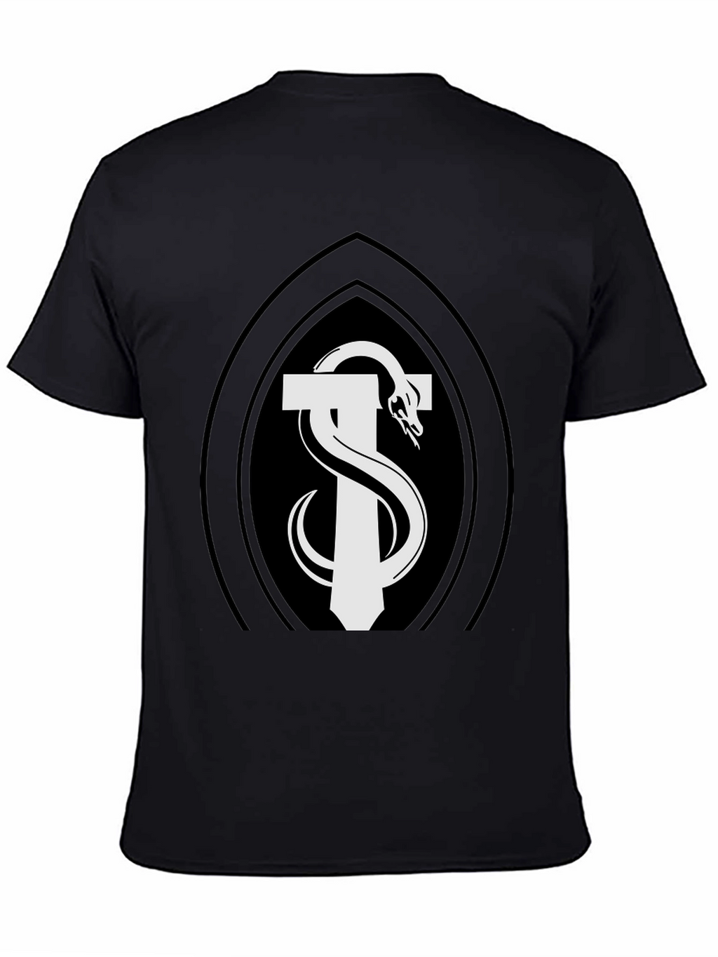 Caduceus Snake T-Shirt - Black