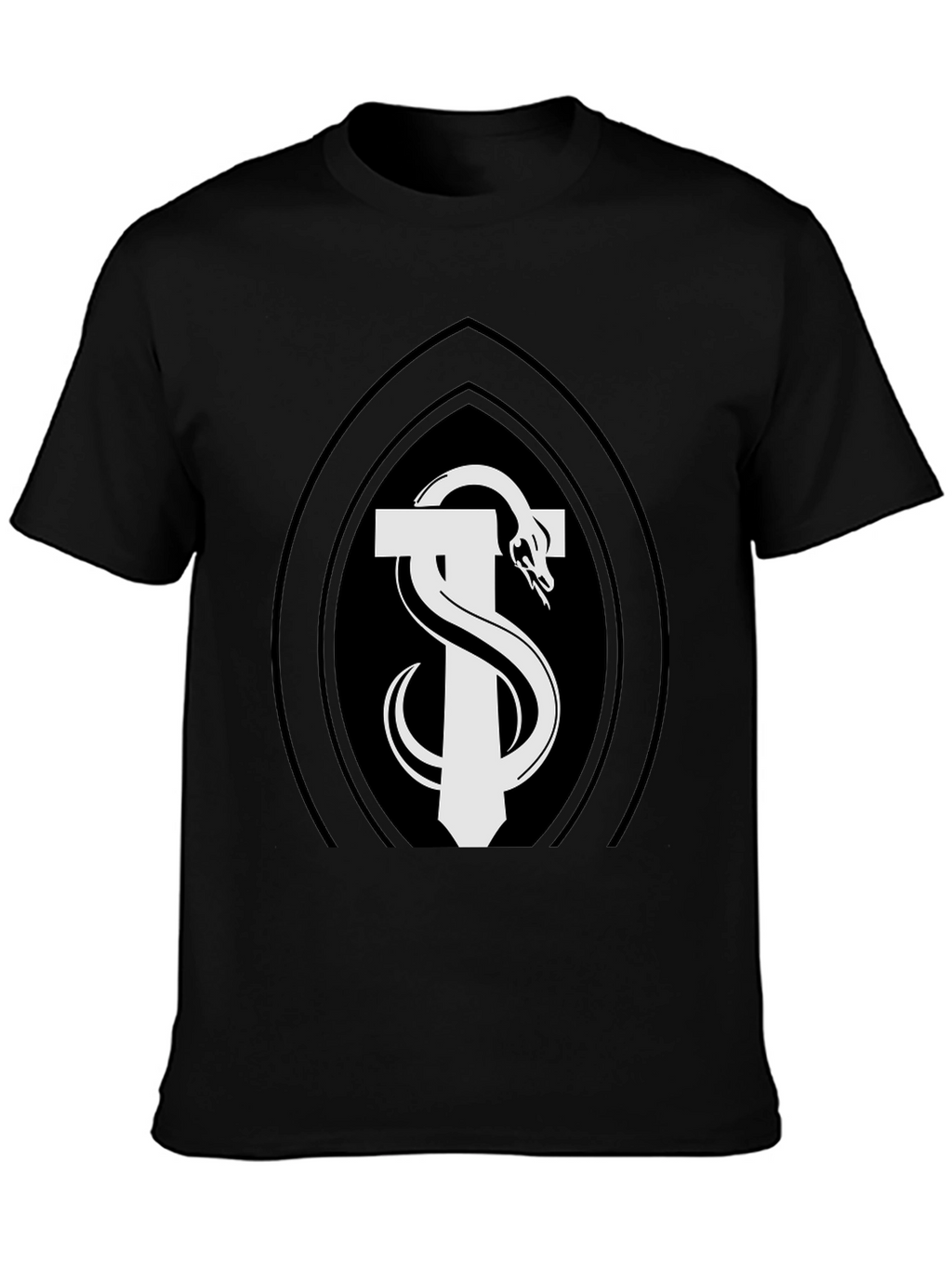 Caduceus Snake T-Shirt - Black