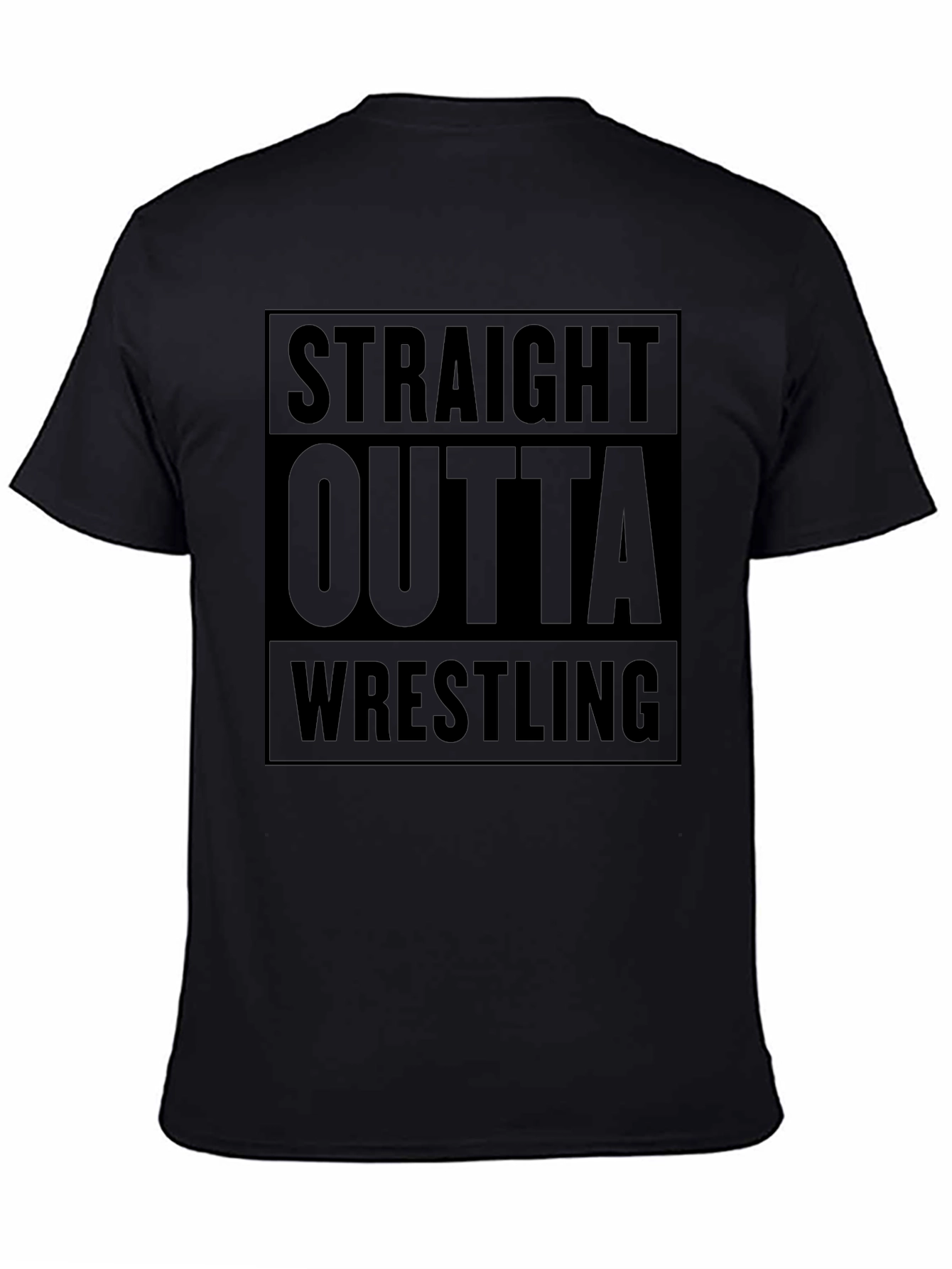 Straight Outta Wrestling Black Graphic Tee