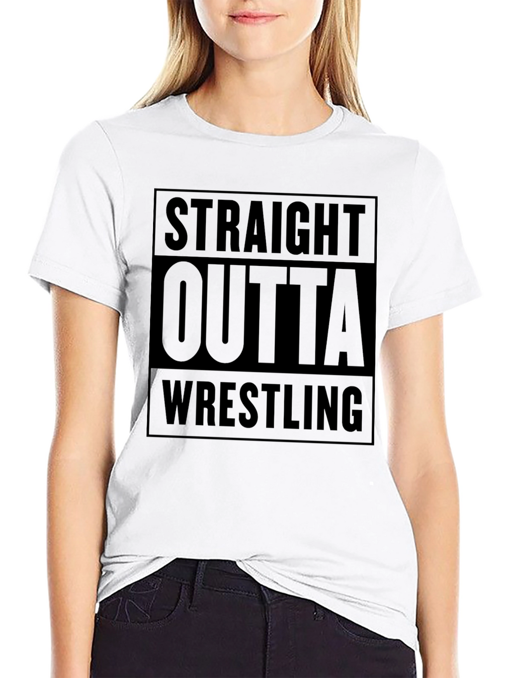 Straight Outta Wrestling Black Graphic Tee