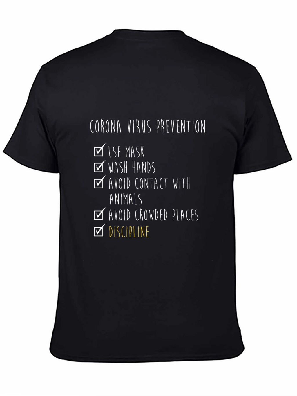 Corona Virus Prevention T-Shirt Discipline Tee