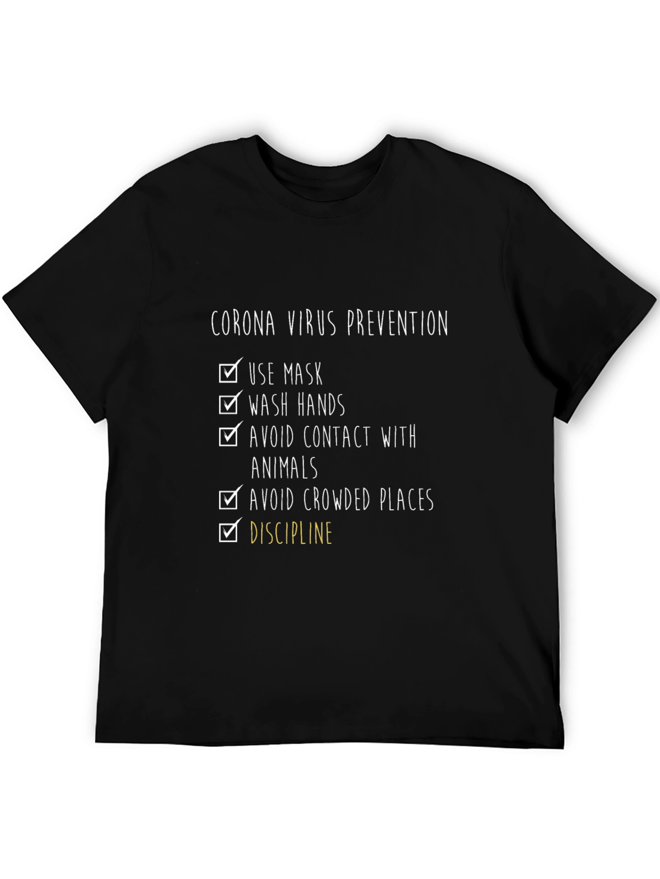 Corona Virus Prevention T-Shirt Discipline Tee