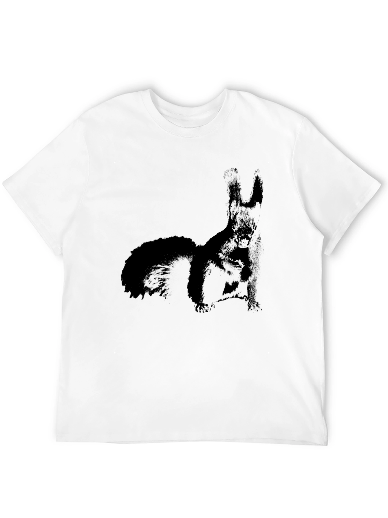 Squirrel Graphic Print Black T-Shirt